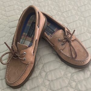 Sperry Light Brown Leather Boat Shoes